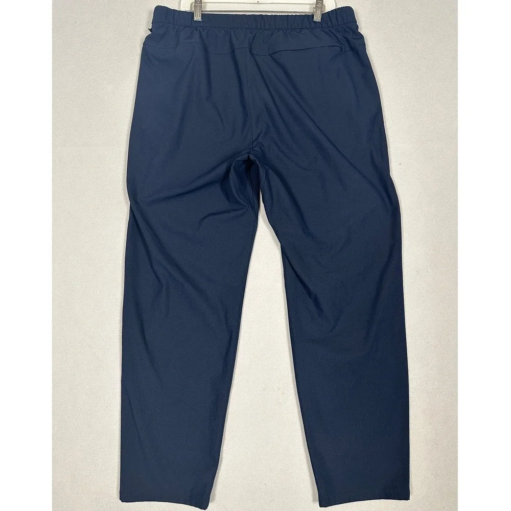 Lululemon Lab Pants Mens XL Navy Blue Technical Trousers Straight Leg Drawstring